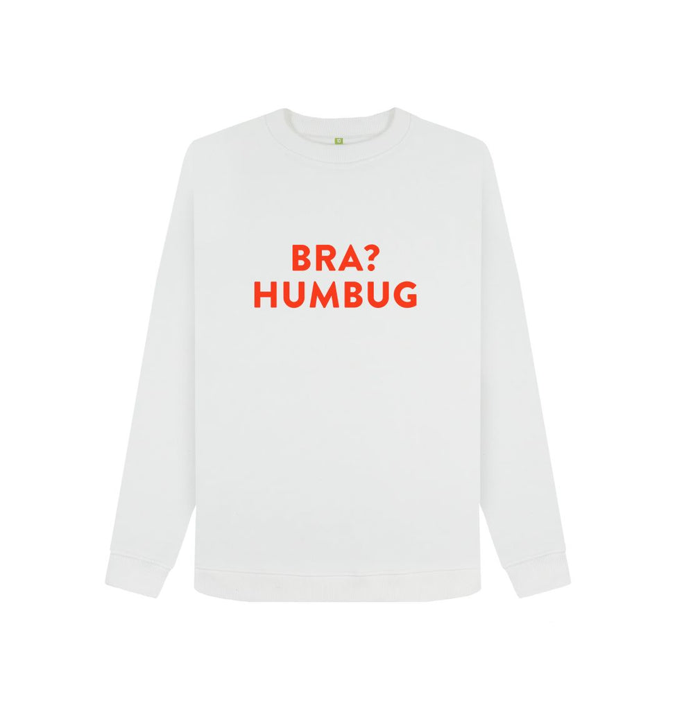 White BRA? HUMBUG? Red Women's Sweatshirt