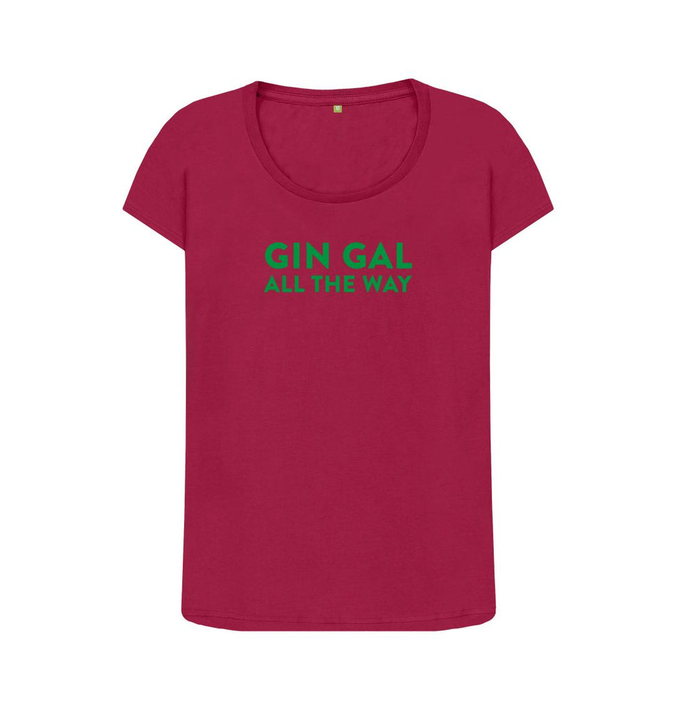 Cherry GIN GAL ALL THE WAY (Green) Scoop Neck T-shirt