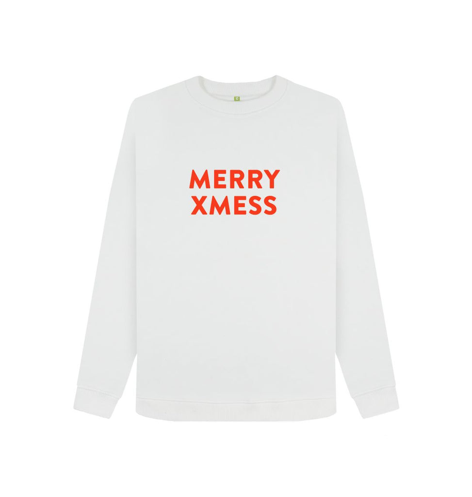White MERRY XMESS Red Berry Sweatshirt