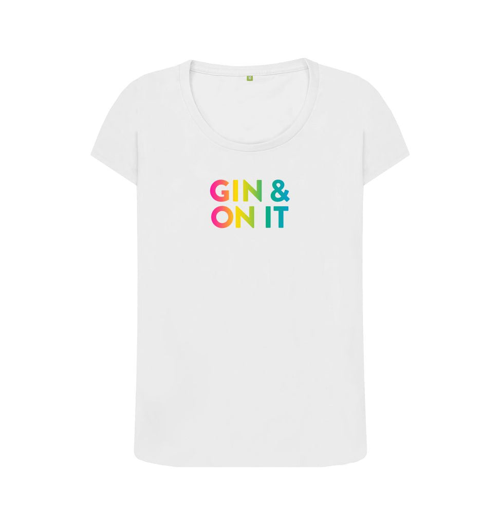 White GIN & ON IT Scoop T-shirt